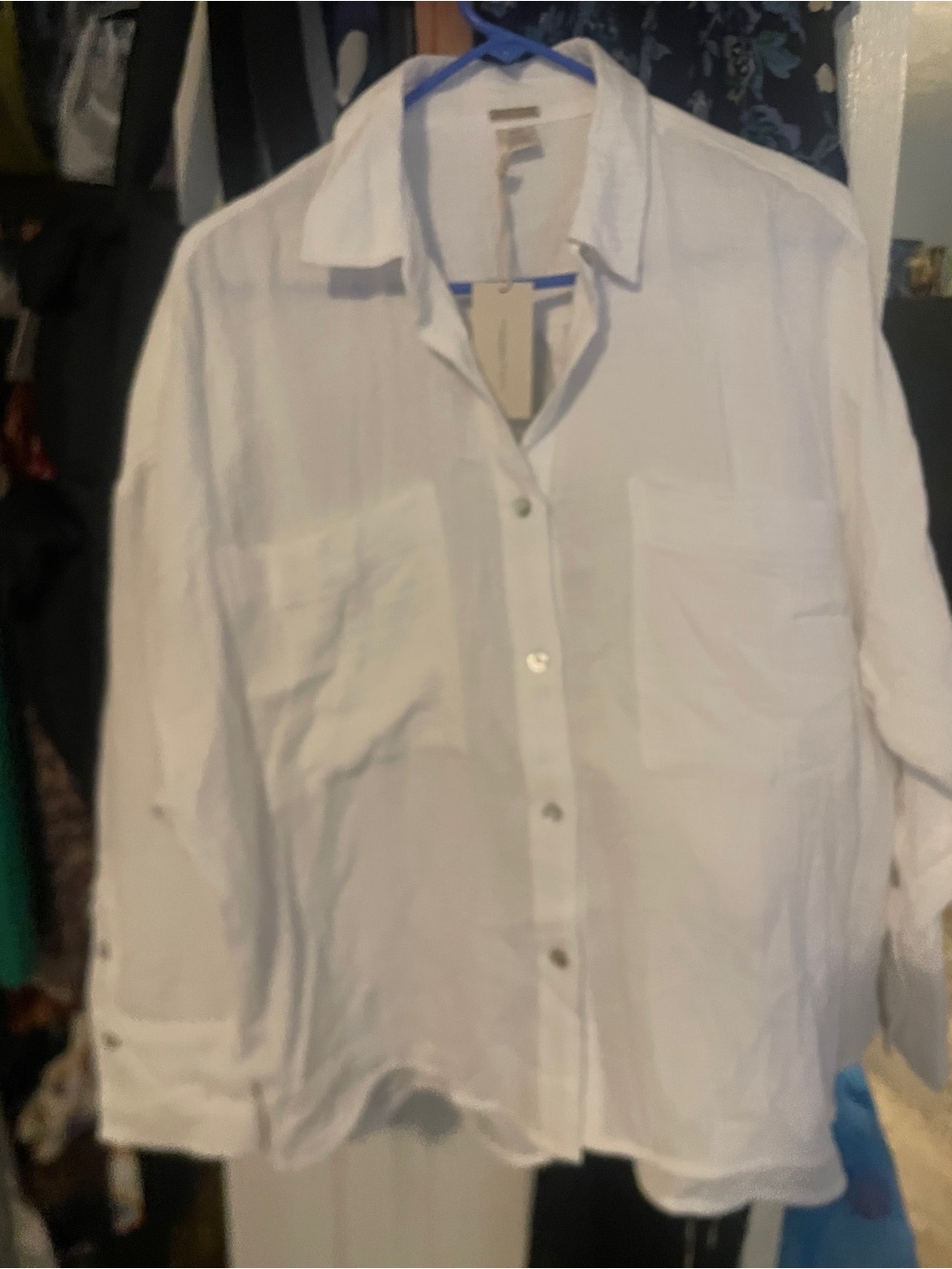 Magaschoni White Casual Button-Down Shirt